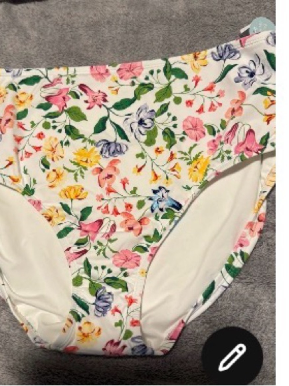 LOFT Floral Underwire Bikini Top in White with Pink, Yellow & Green